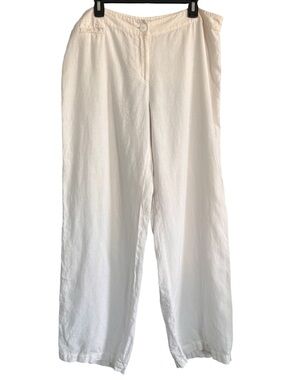 Eileen Fisher Women’s 100% Linen Pants in White Size XL Euro Summer